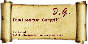 Diminescur Gergő névjegykártya